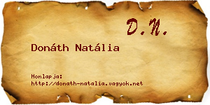 Donáth Natália névjegykártya