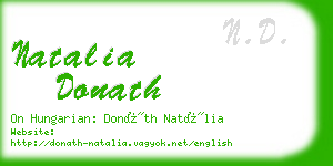 natalia donath business card
